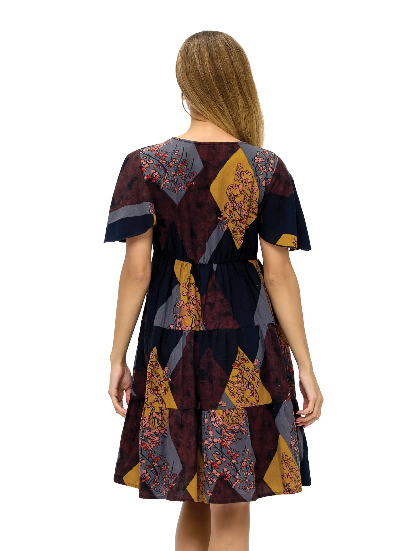 Floral Retro Vibe Patchwork Dress