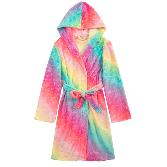 Kids Rainbow Fleece Robe