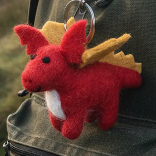 Felted Dragon Keychain