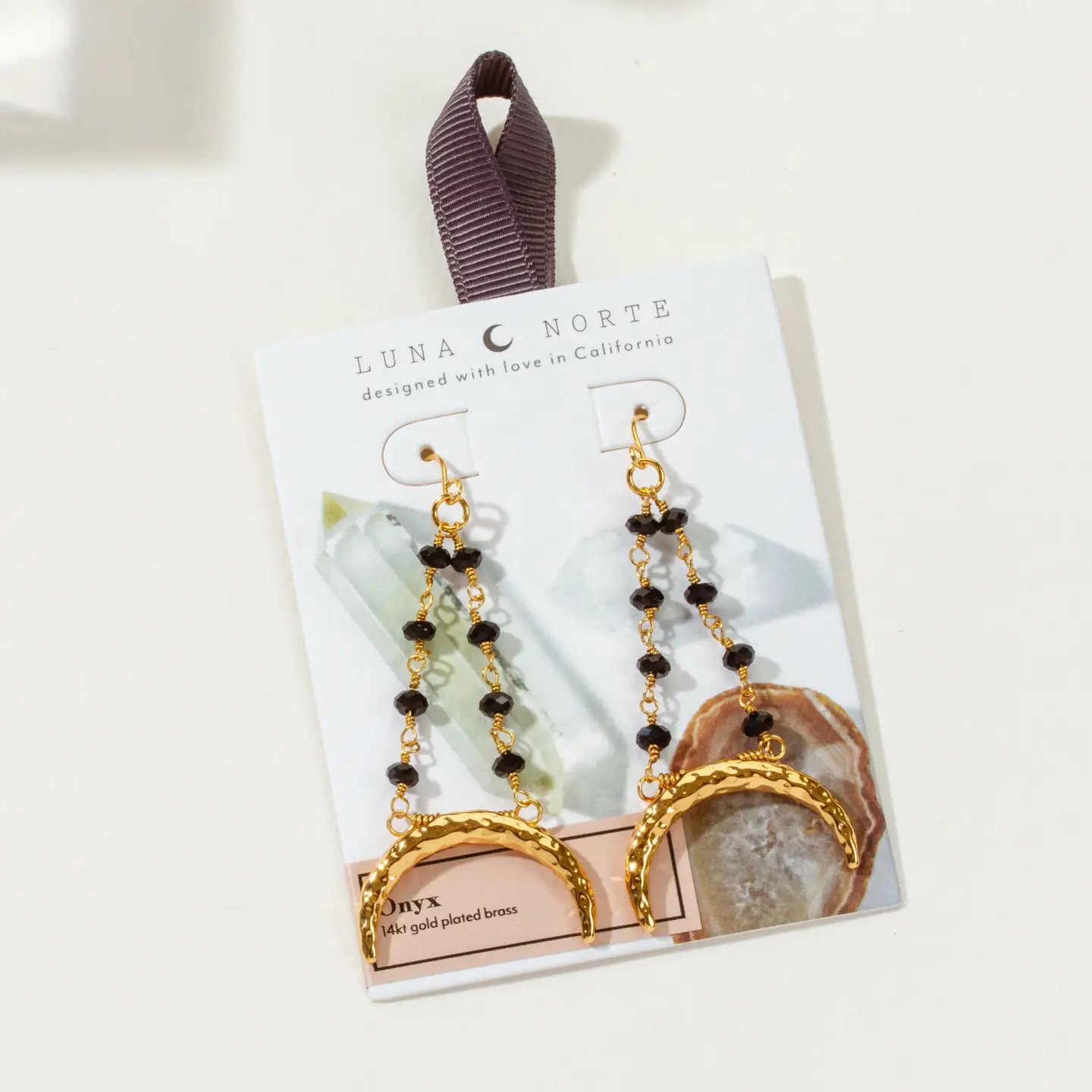 Onyx Lunula Drop Earrings