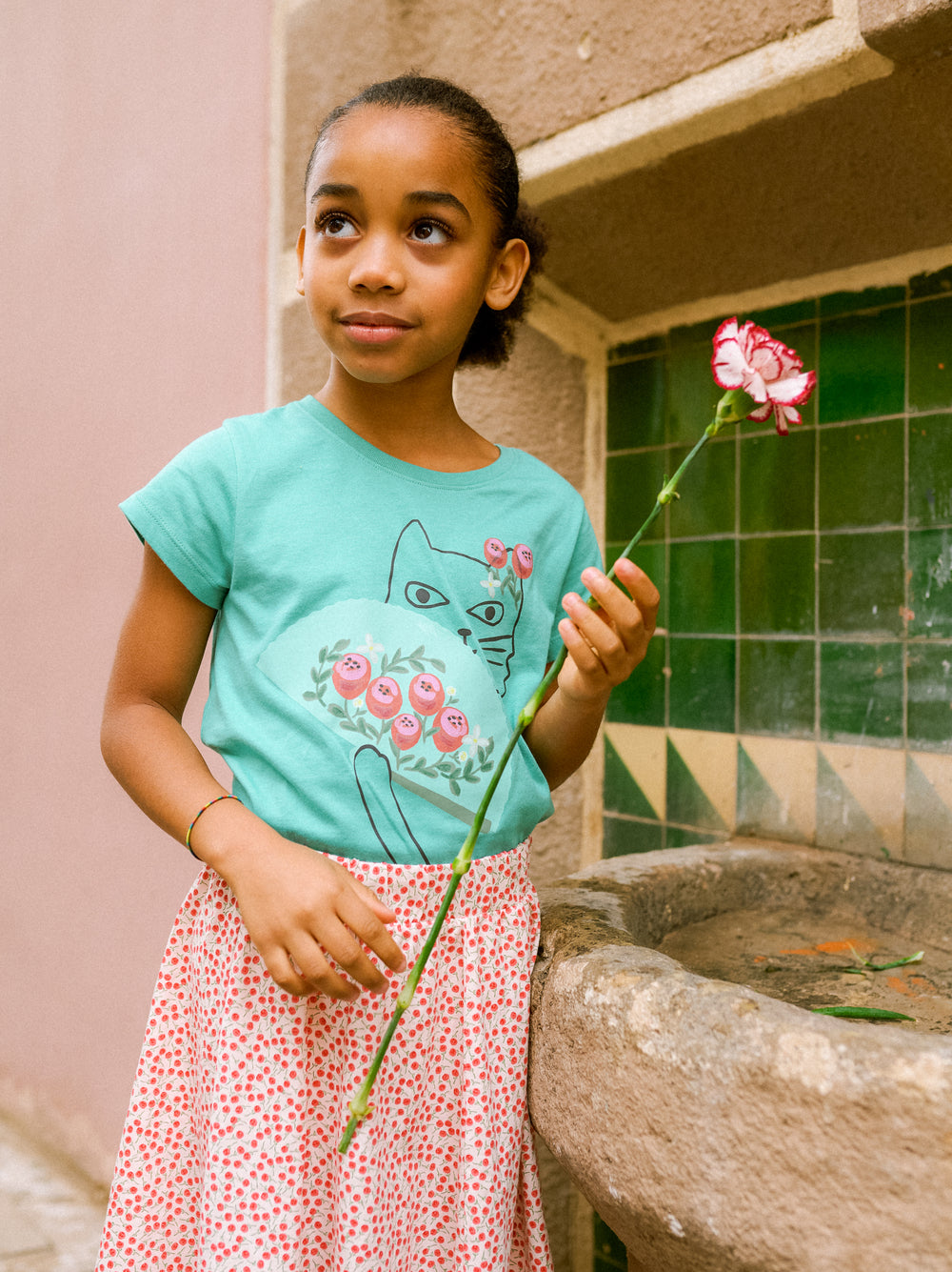Girls Flamenco Kitty Graphic Tee