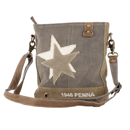 Canvas Penna Double Star Crossbody Bag