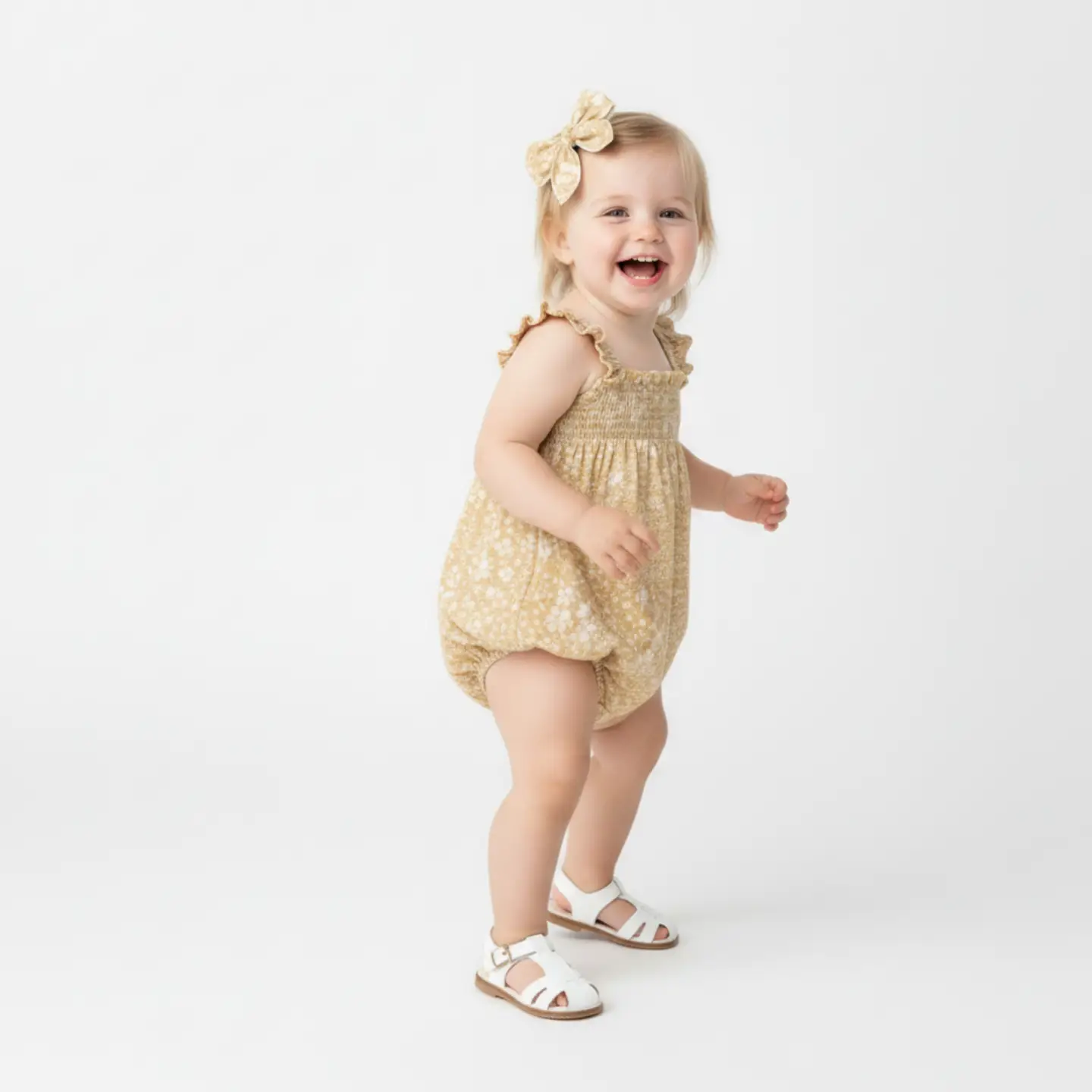 Baby Yellow Blossom Organic Bubble Romper