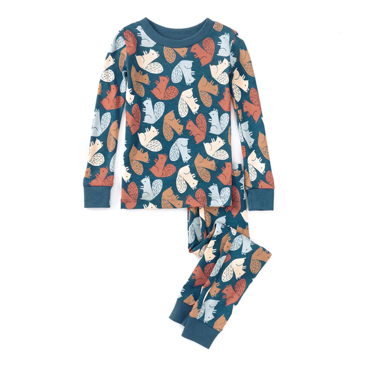 Kids Squirrel Scurry Bamboo Blend Pajamas