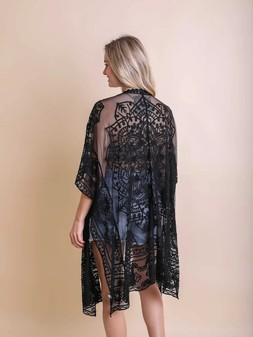 Lightweight Layering Mandala Kimono Cover-Up