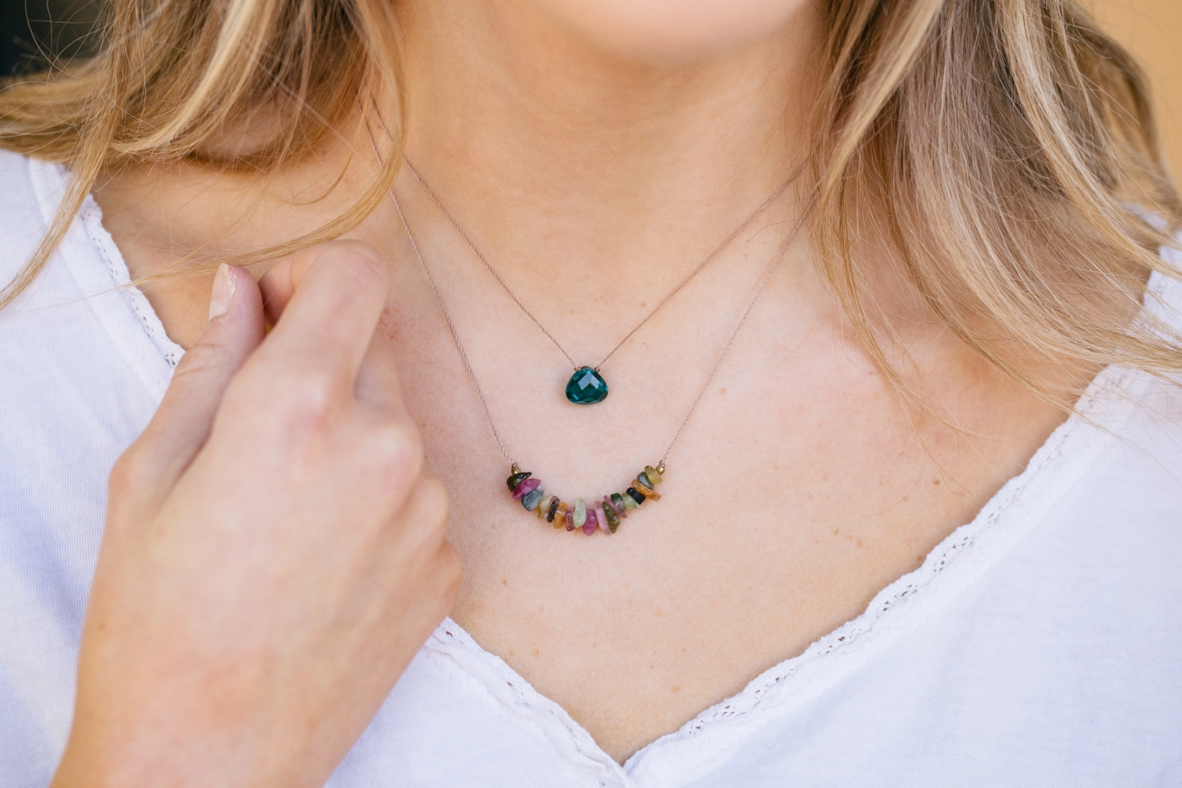 Seed Necklace - Rainbow Tourmaline for Happiness