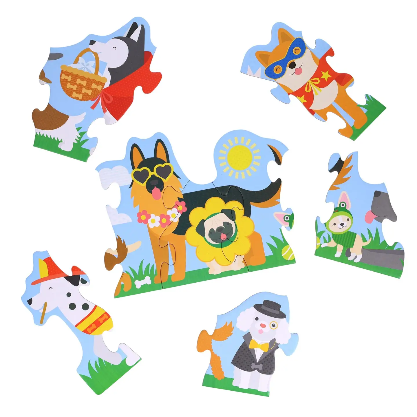 Dog Parade Shaped Floor Puzzle
