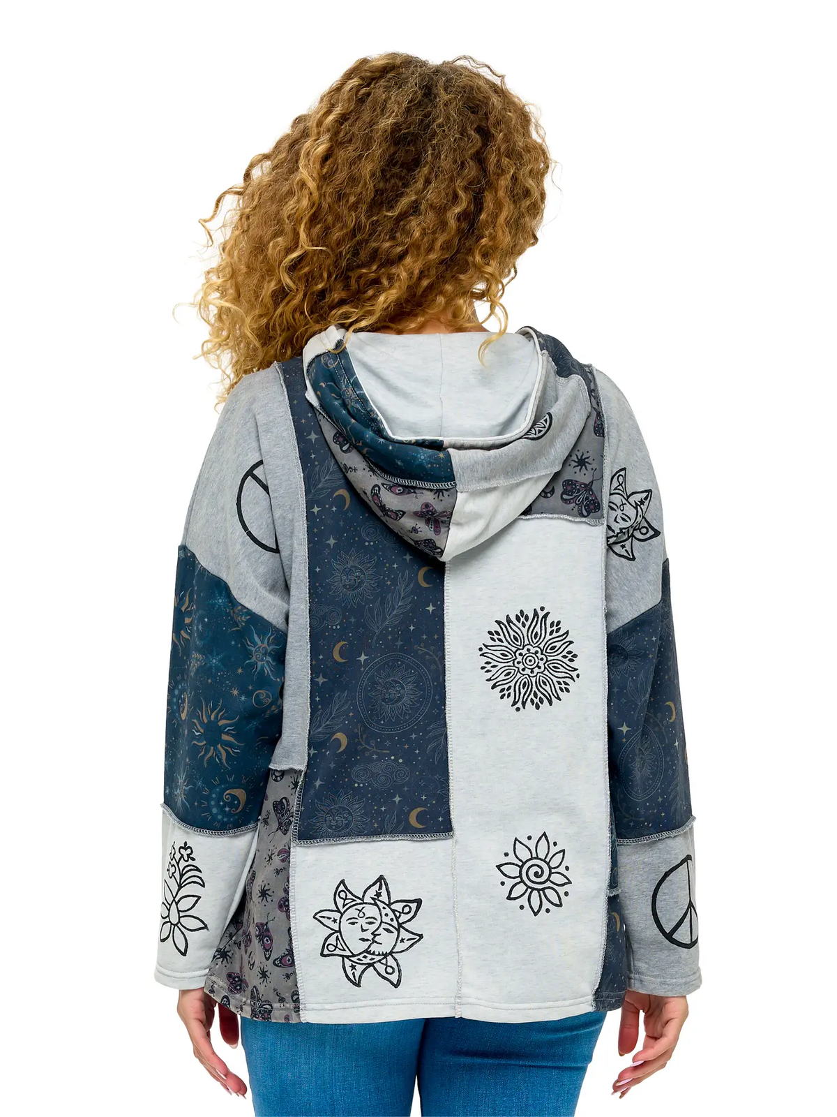 Zip Up Block Printed Celestial Jacket