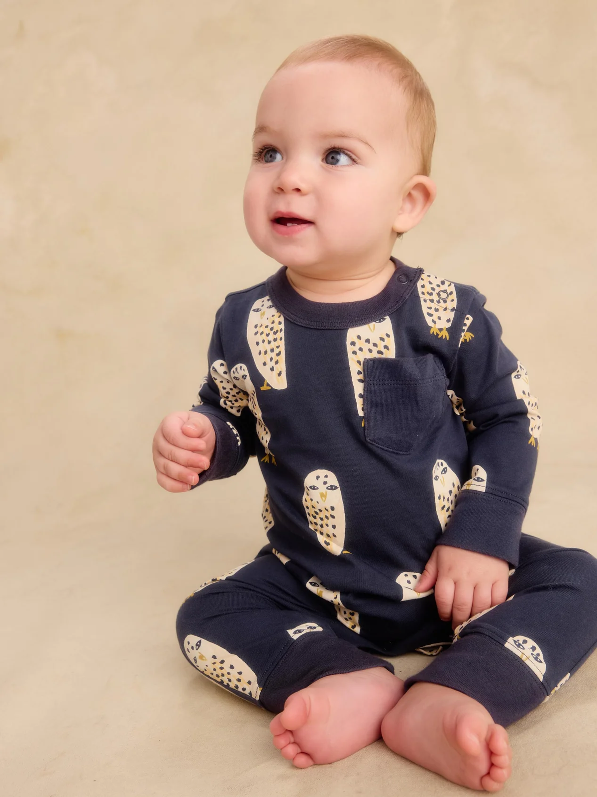 Baby Snowy Owl Pocket Romper