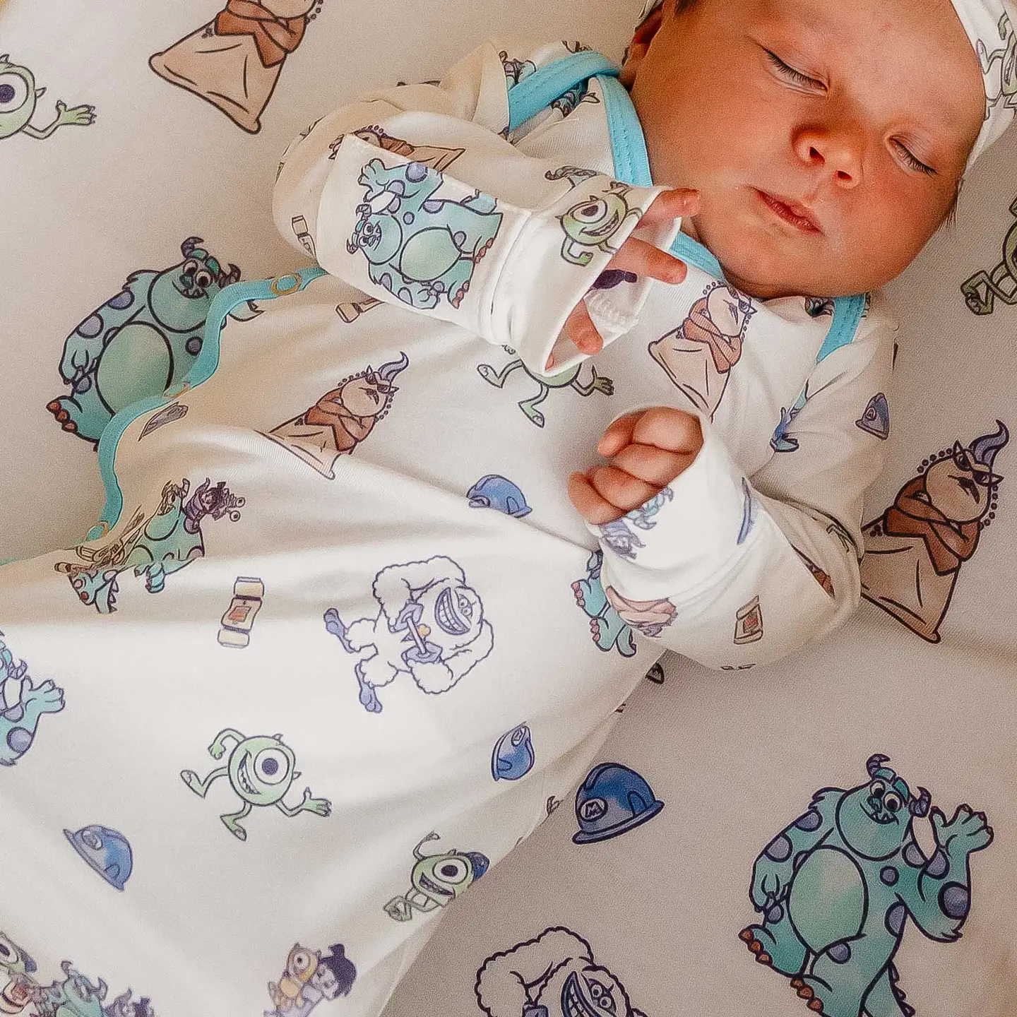 Monsters Inc. Friends Newborn Knotted Gown
