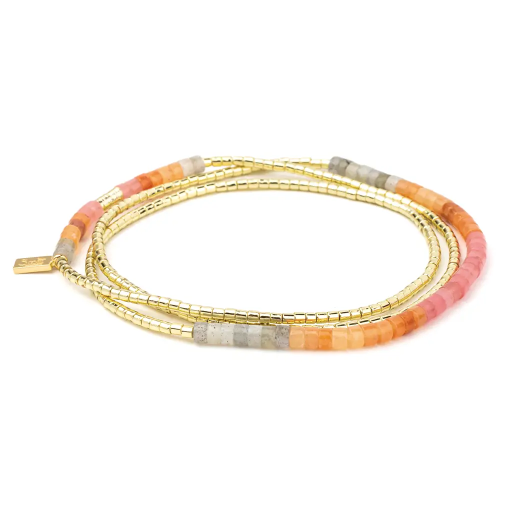 Sunset Ombre Stone Wrap Necklace/Bracelet