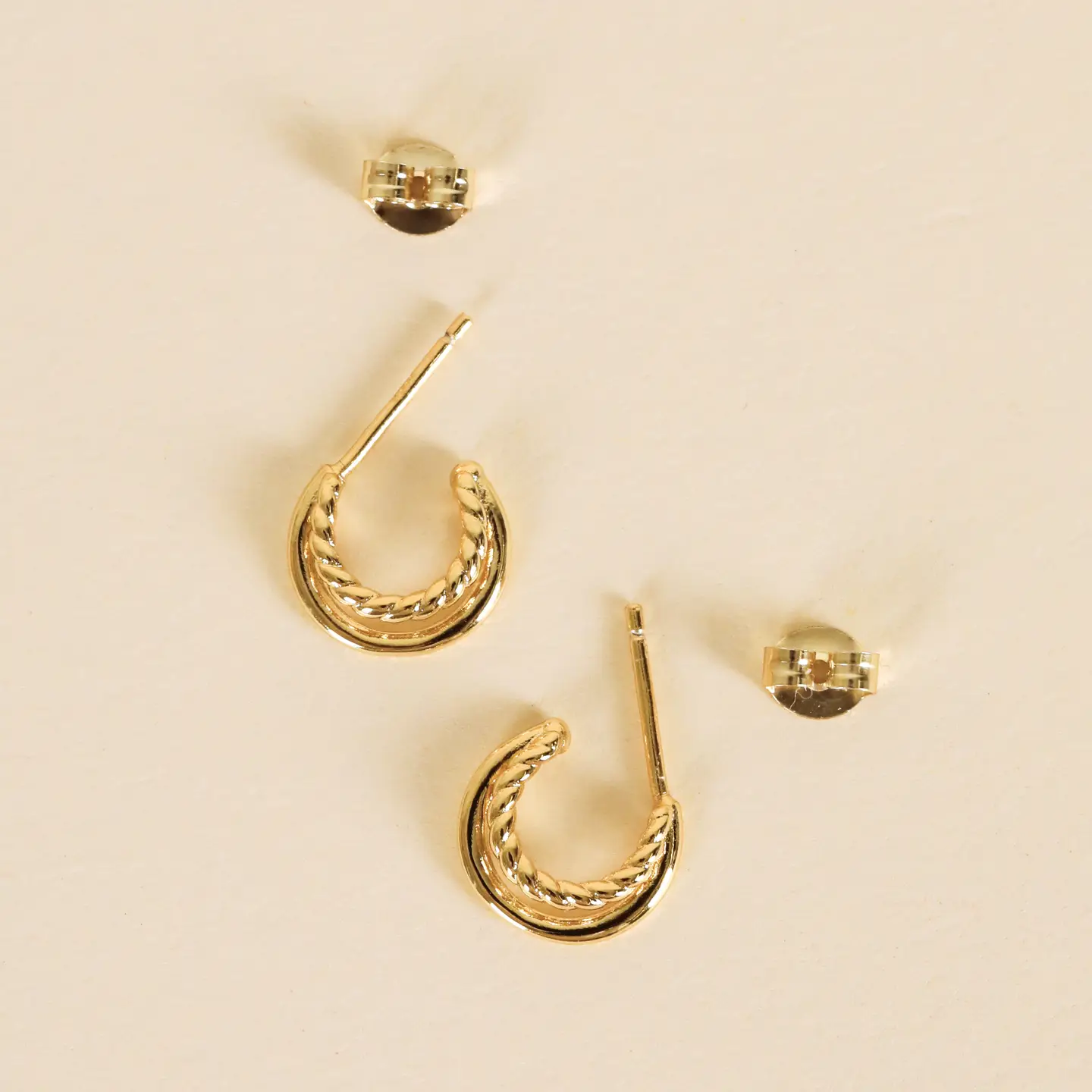Double Gold Hoop Earrings