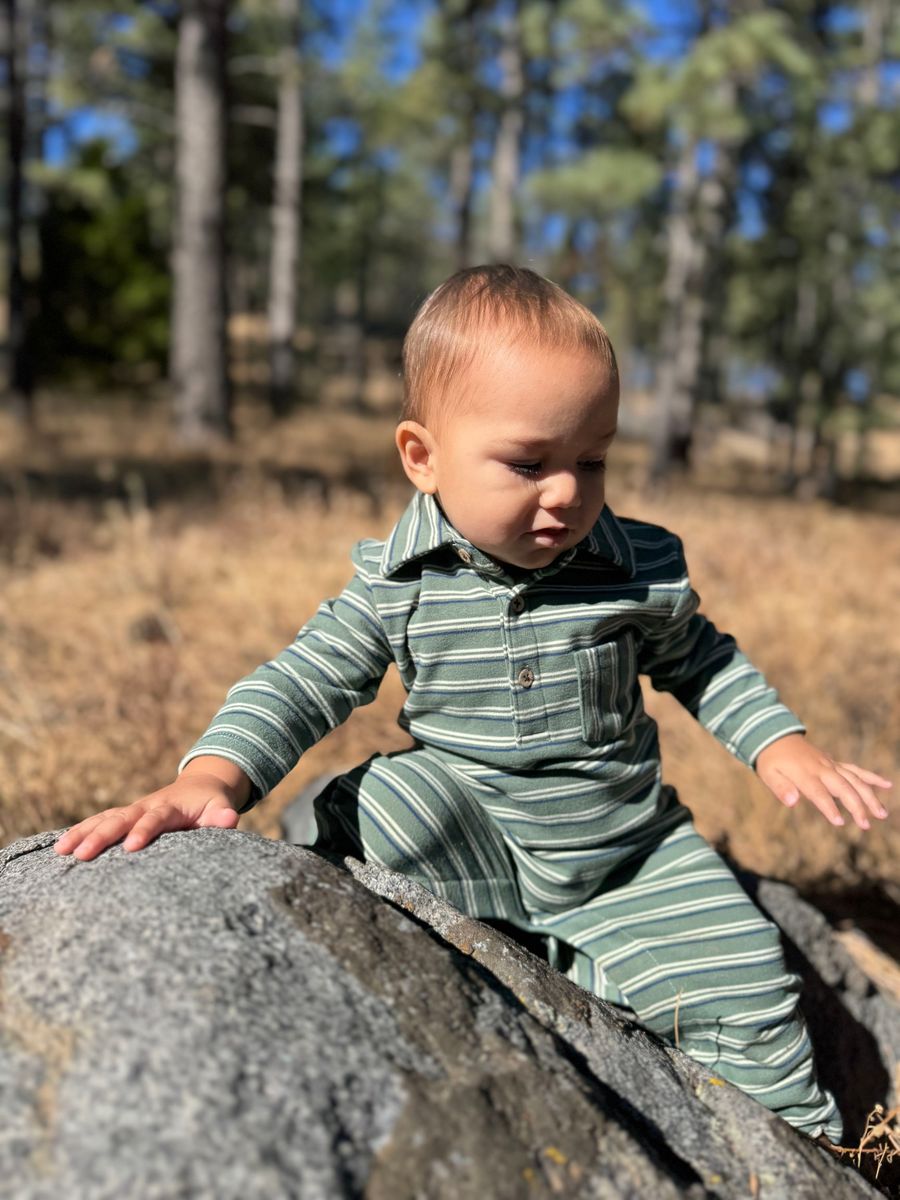 Baby Kingston Striped Polo Romper