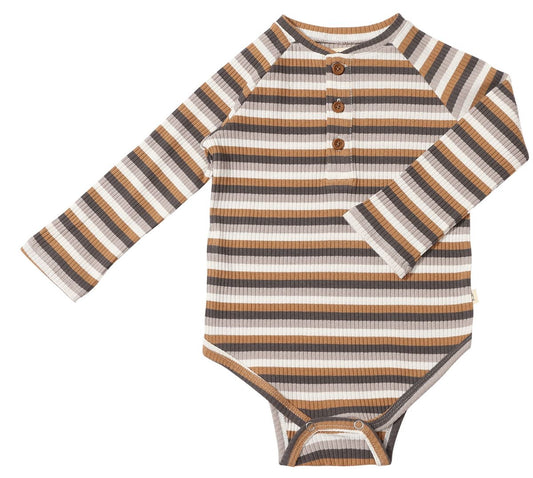 Baby Jackstay Henley Striped Onesie
