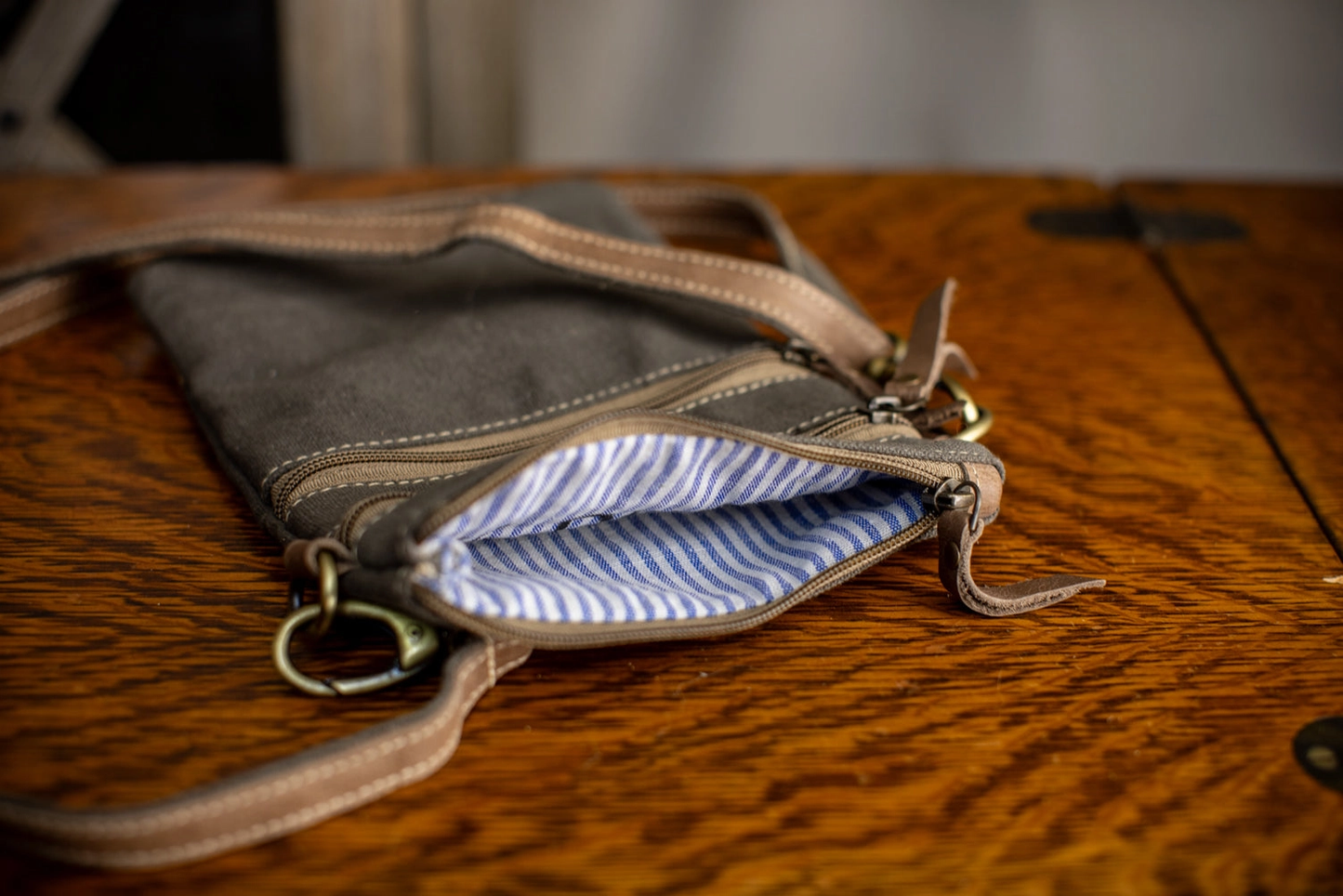 Tree Masterpiece Upcycled Canvas Small Sling Bag