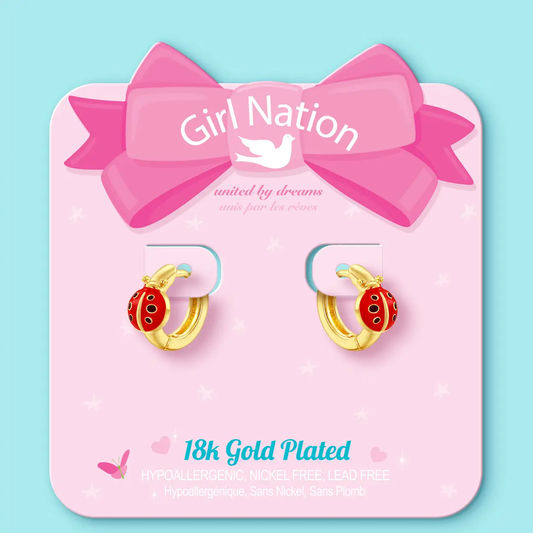 Ladybug Earlets 18K Gold Plated Earrings
