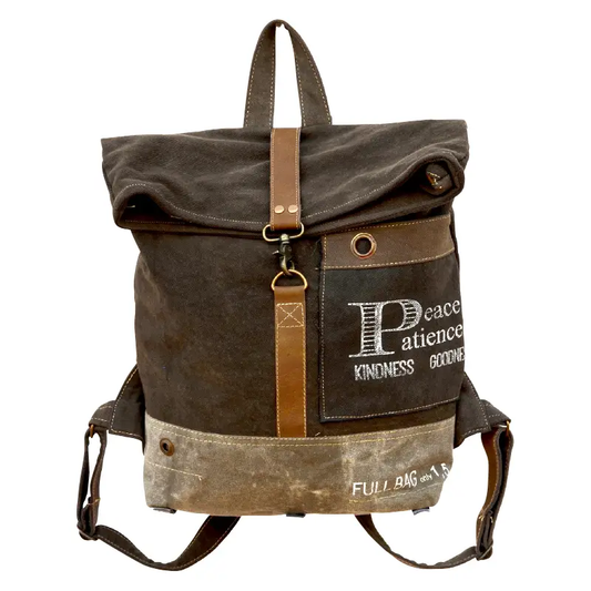 Canvas Peace Patience Backpack