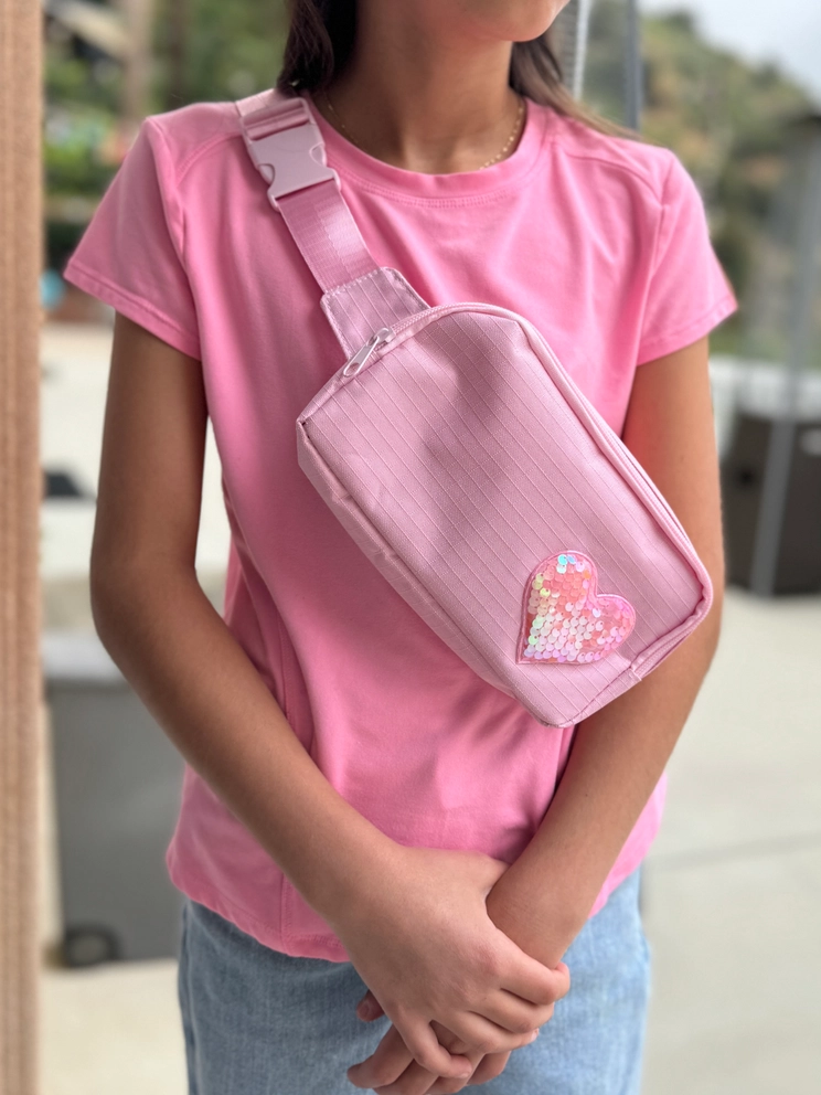 Sequin Heart Belt Bag for Kids