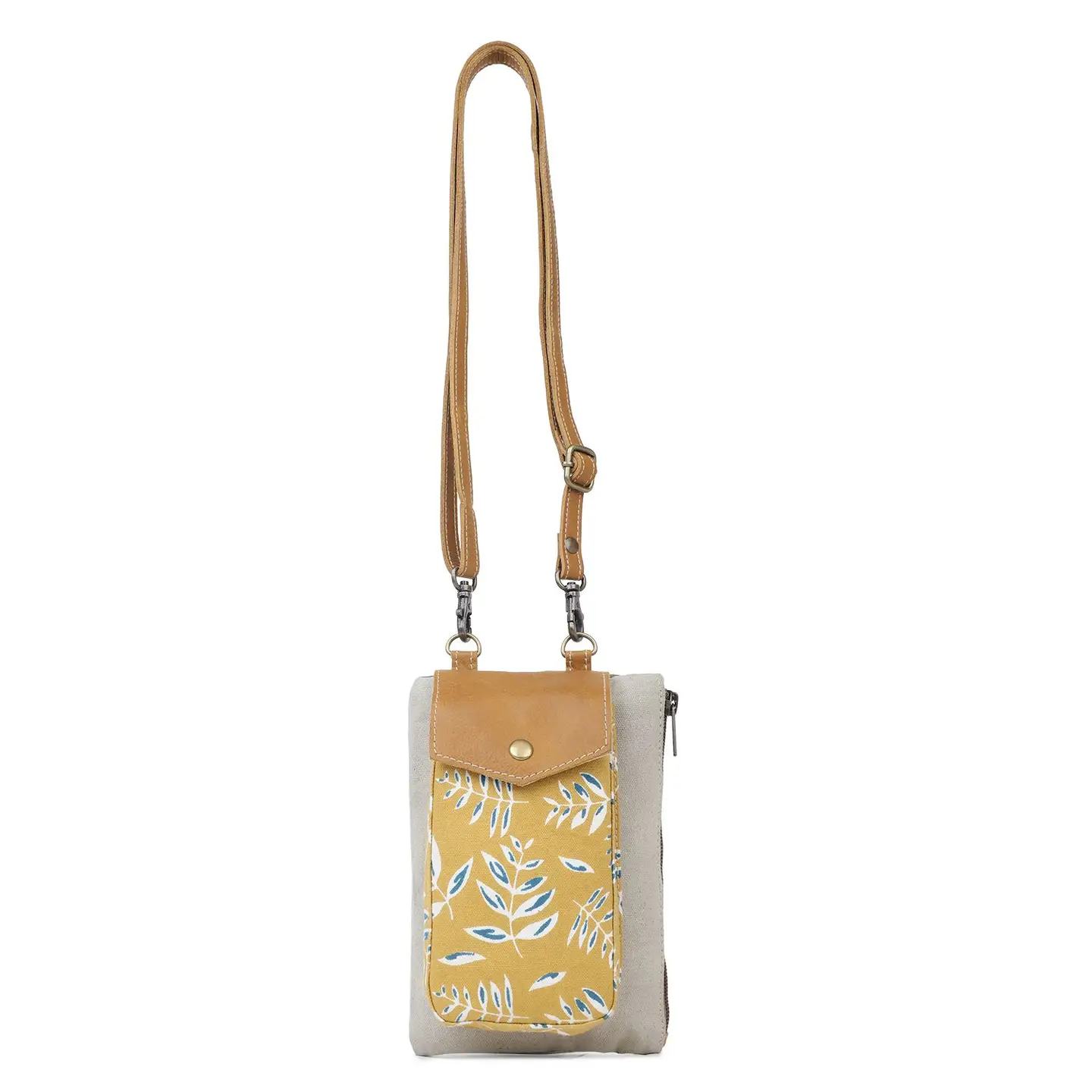 Women's Small Crossbody Bag - Mustard Floral
