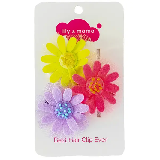 Neon Daisy Trio Hair Clips