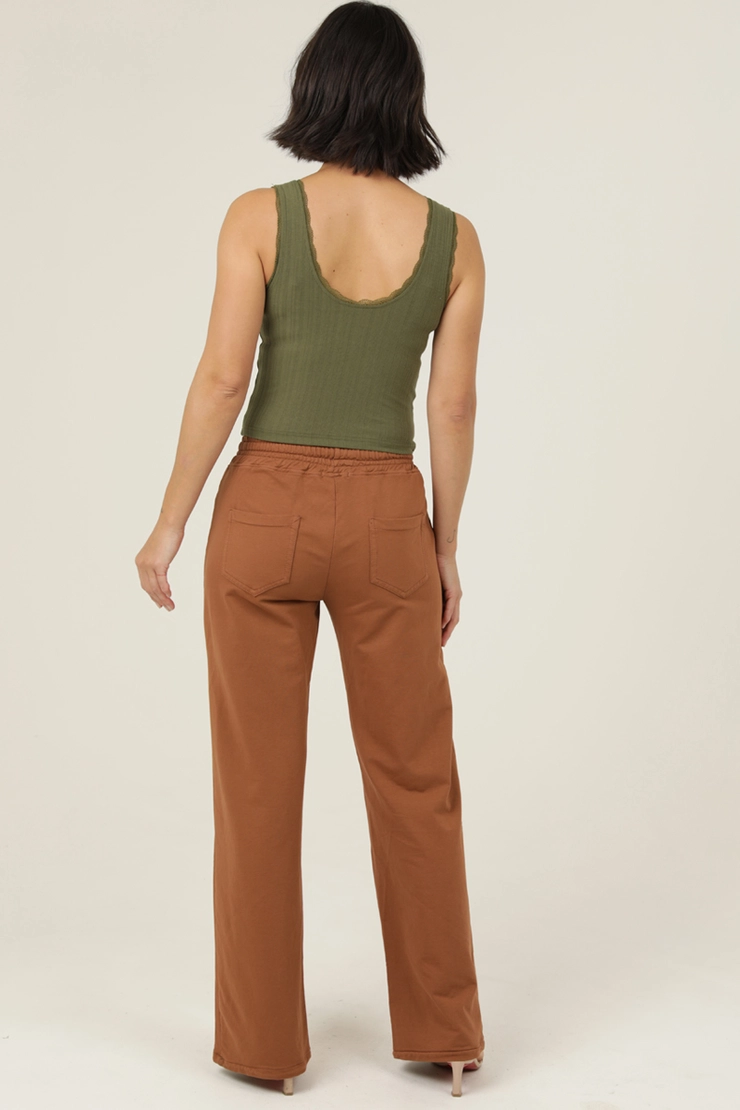 French Terry Wide Straight Leg Pants