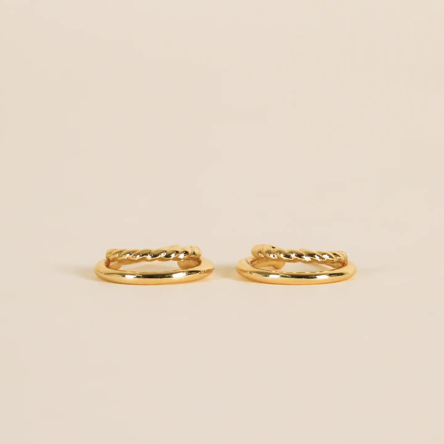 Double Gold Hoop Earrings