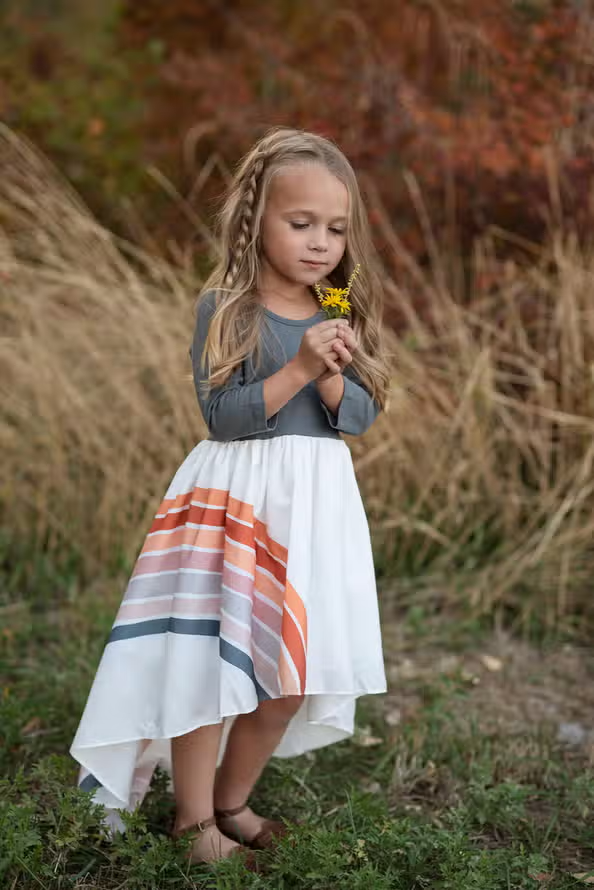 Girls Rainbow Hi Lo Dress