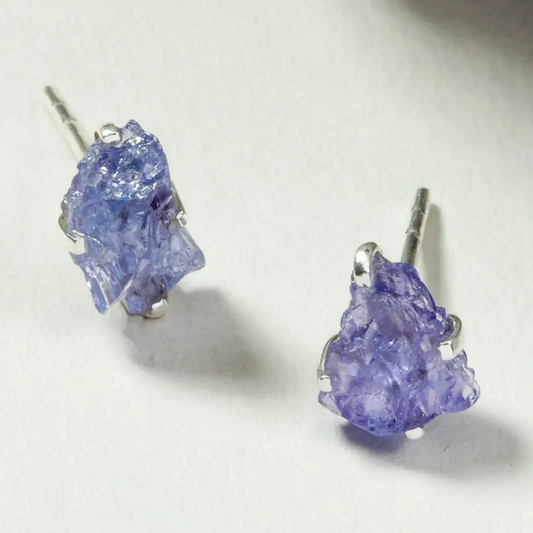 Tanzanite Raw Beauty Stud Earrings