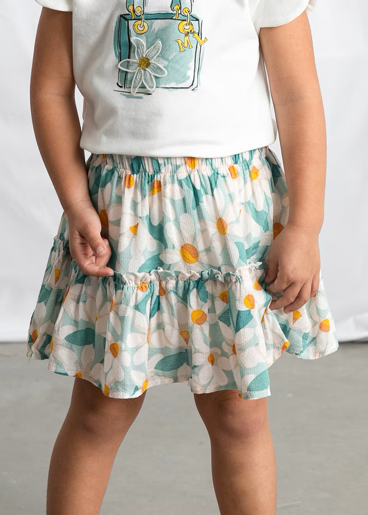 Girls Floral Printed Skirt