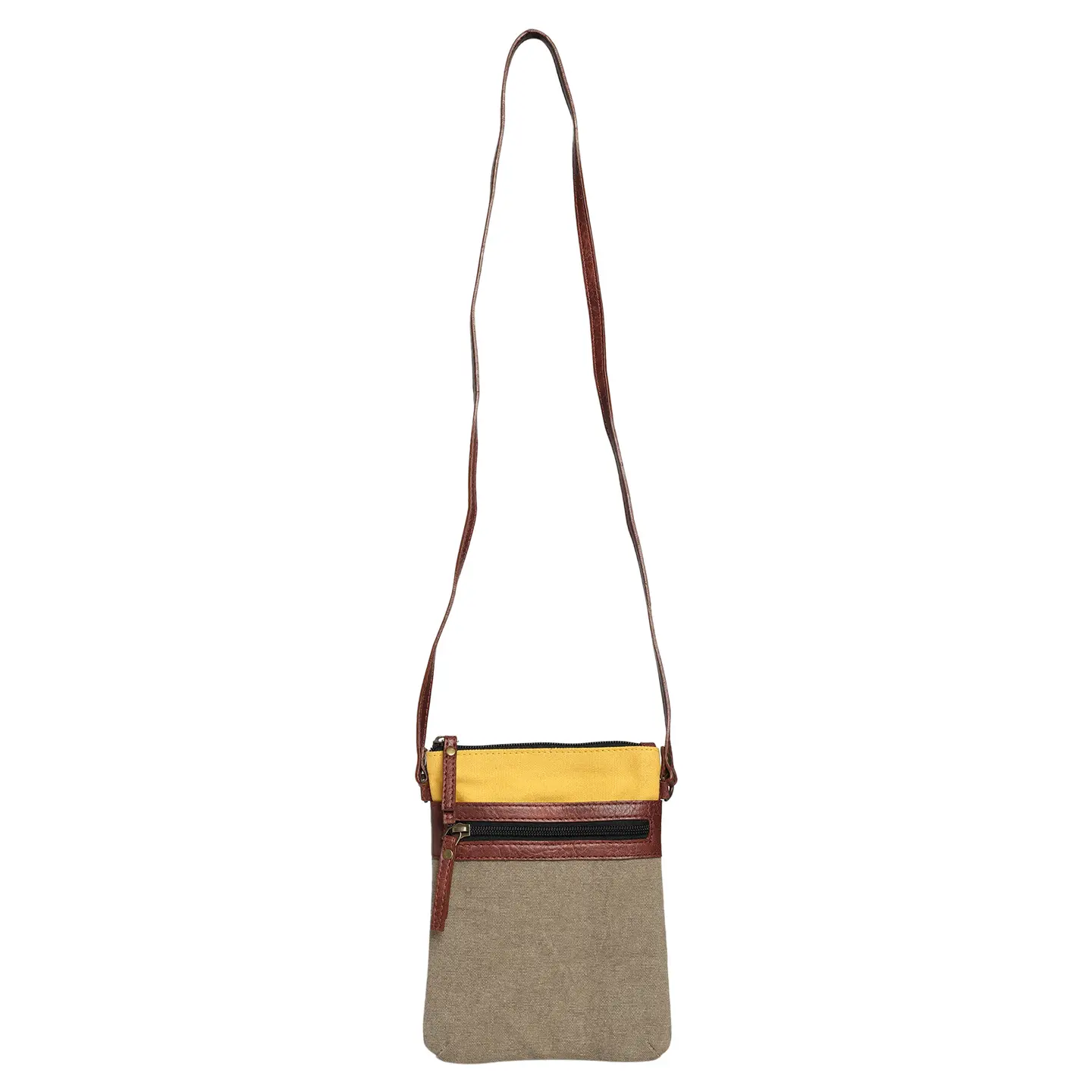 Ava Up-Cycled Canvas Crossbody Mustard