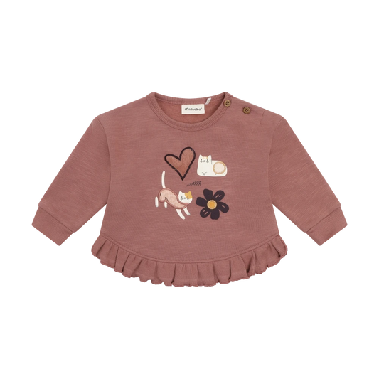 Baby Girl Heart Cat Sweatshirt Top
