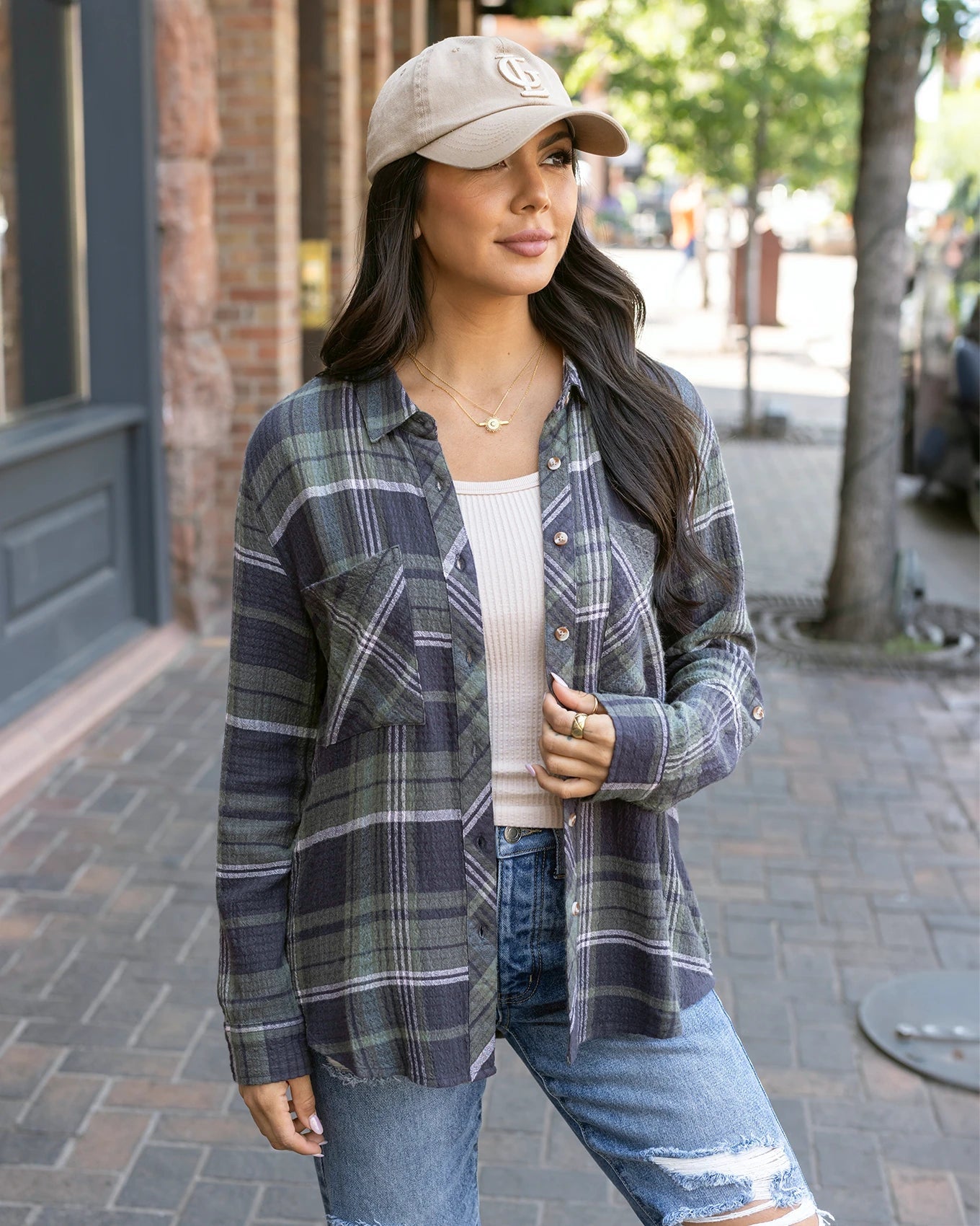 Favorite Button Up Plaid Top