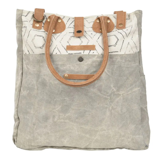 Grey Geo Top Pattern Bag