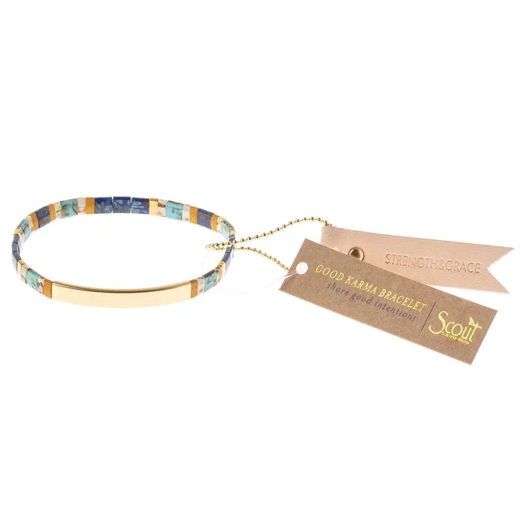 Good Karma Bracelet Strength & Grace: Indigo/Gold