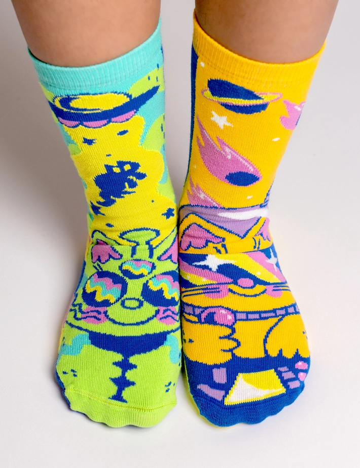 Pals Kids Socks Lunar & Tick Outer Space Cats