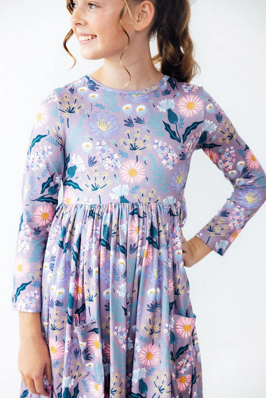 Lilac Honeysuckle Girls Twirl Dress