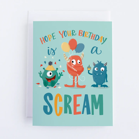 Monster Scream Birthday Card