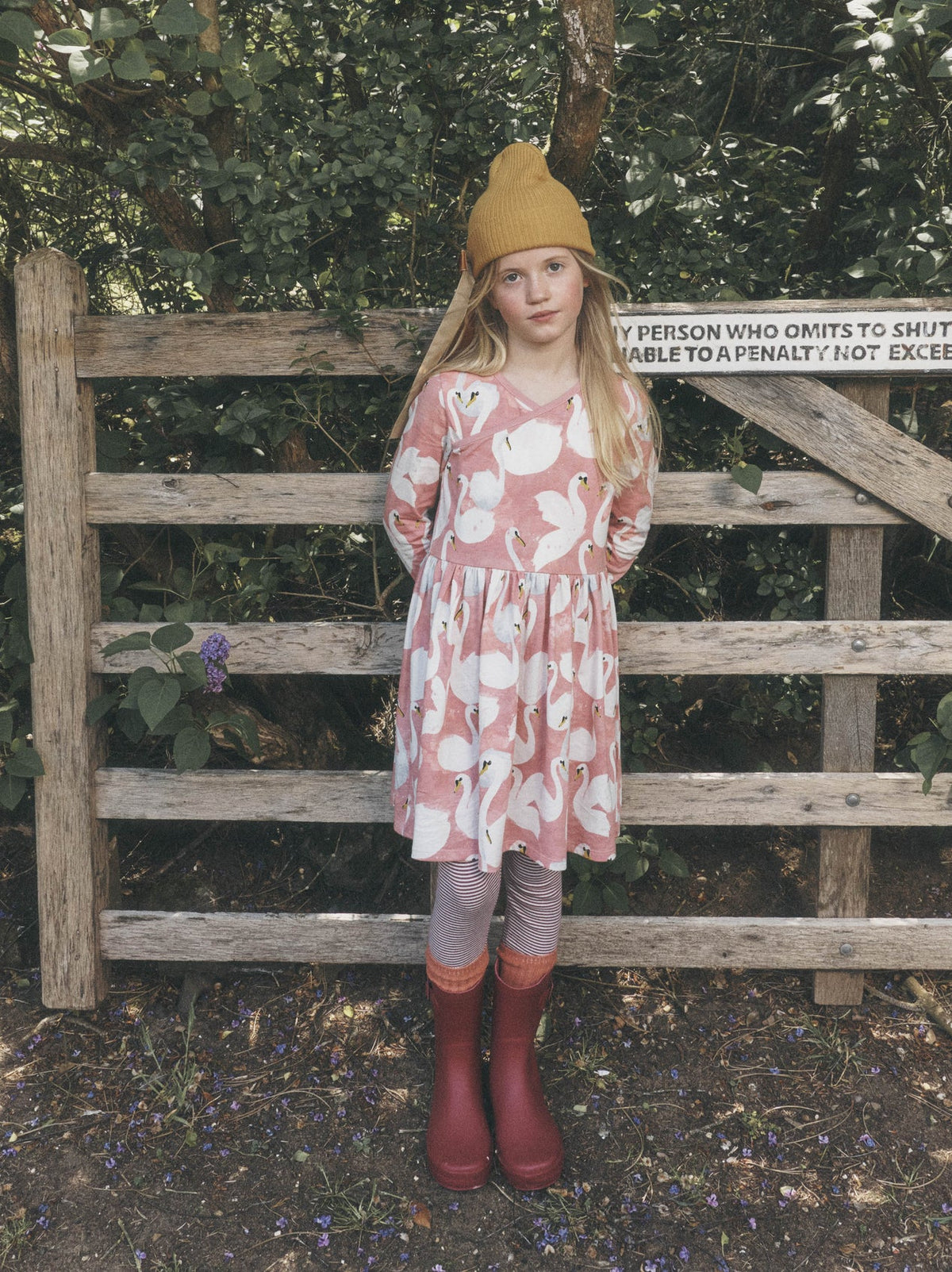 Girls The Queen’s Swan Wrap Neck Dress