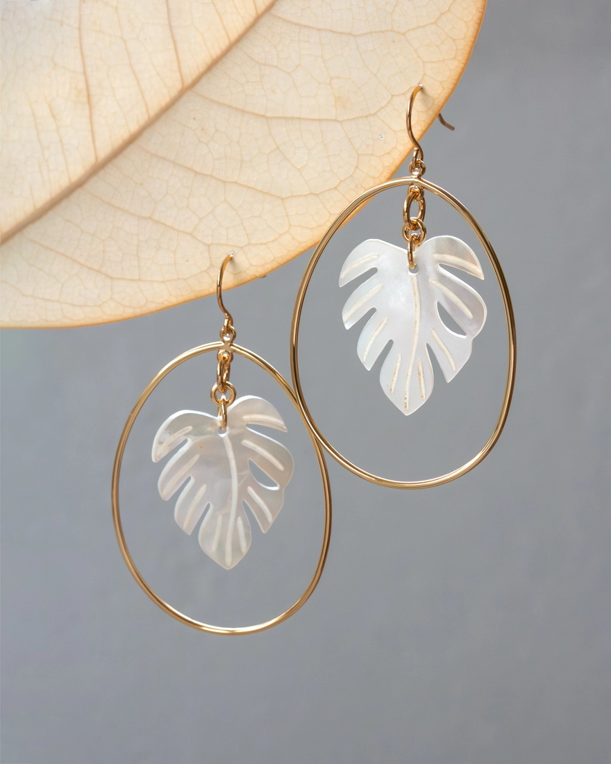 Hanging Garden Pothos Fish Hook Earrings