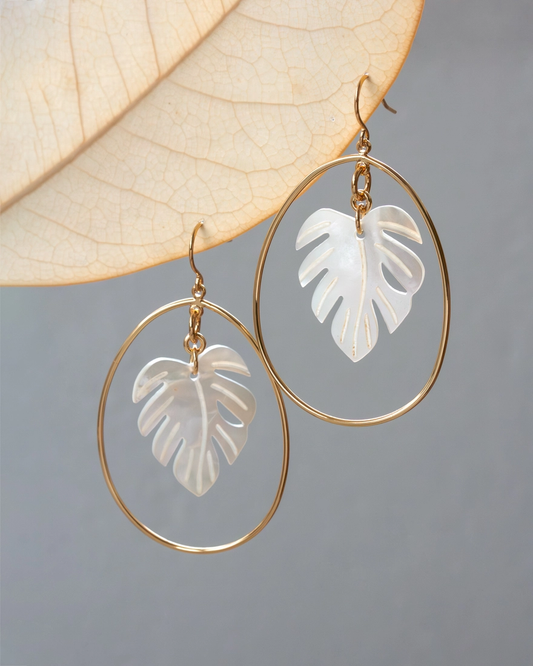 Hanging Garden Pothos Fish Hook Earrings