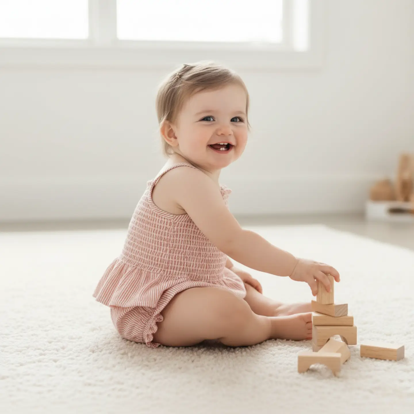 Baby Organic Smocked Top Bloomer Set