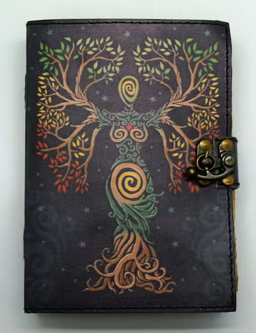 Leather Journal Tree Goddess-Colorful