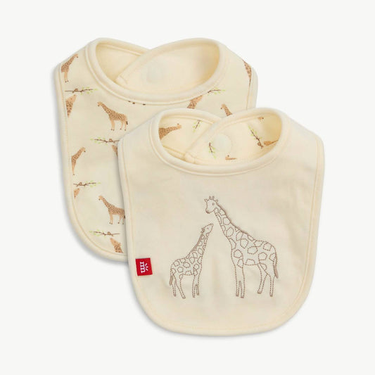 Cream Giraffe Reversible Magnetic Bib