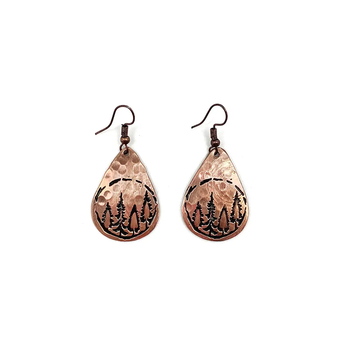 Woodland Trees Copper Earrings