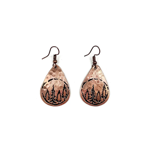Woodland Trees Copper Earrings