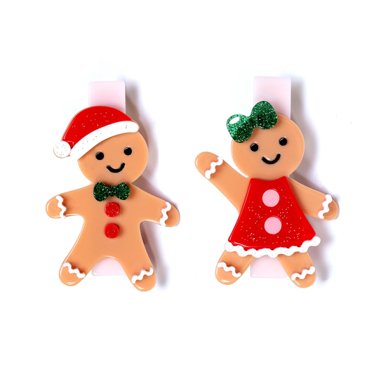Happy Gingerbread Hair Clips
