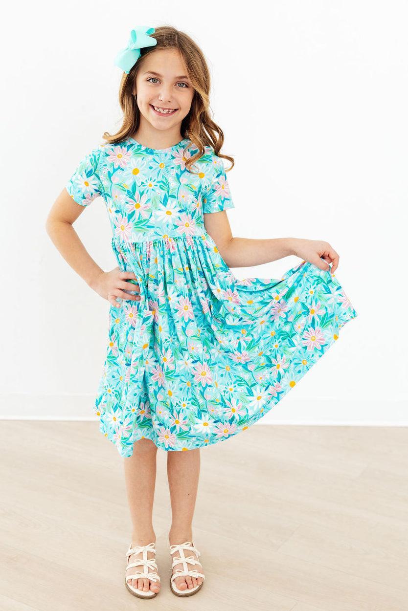 Girls Preppy Daisies Twirl Dress