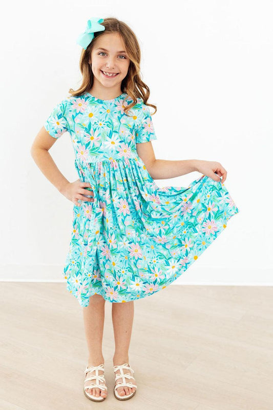 Girls Preppy Daisies Twirl Dress