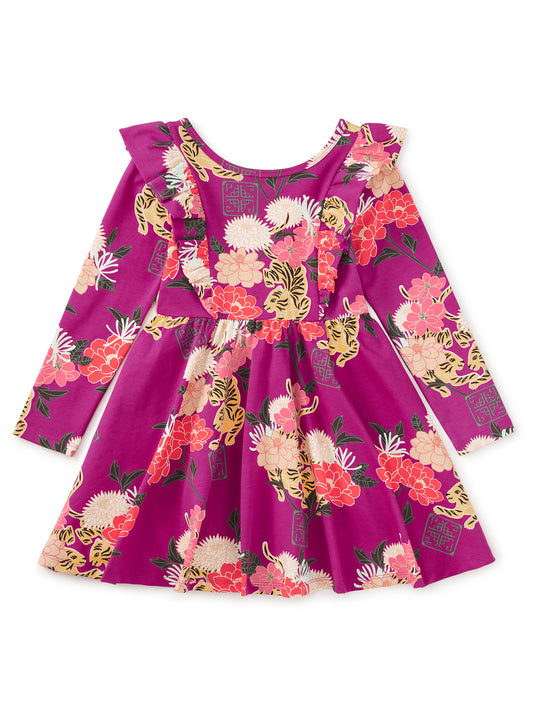 Girls Tiger & Peony Ruffle Ballet Dress