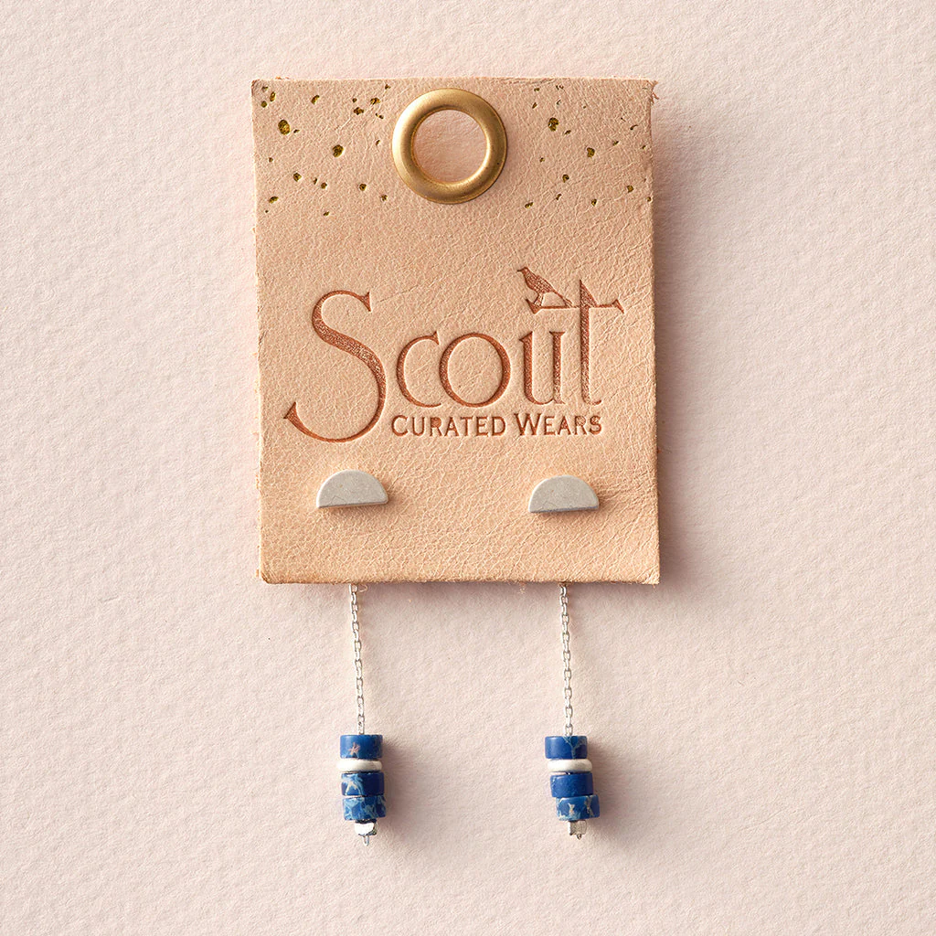 Stone Meteor Threaded Earrings